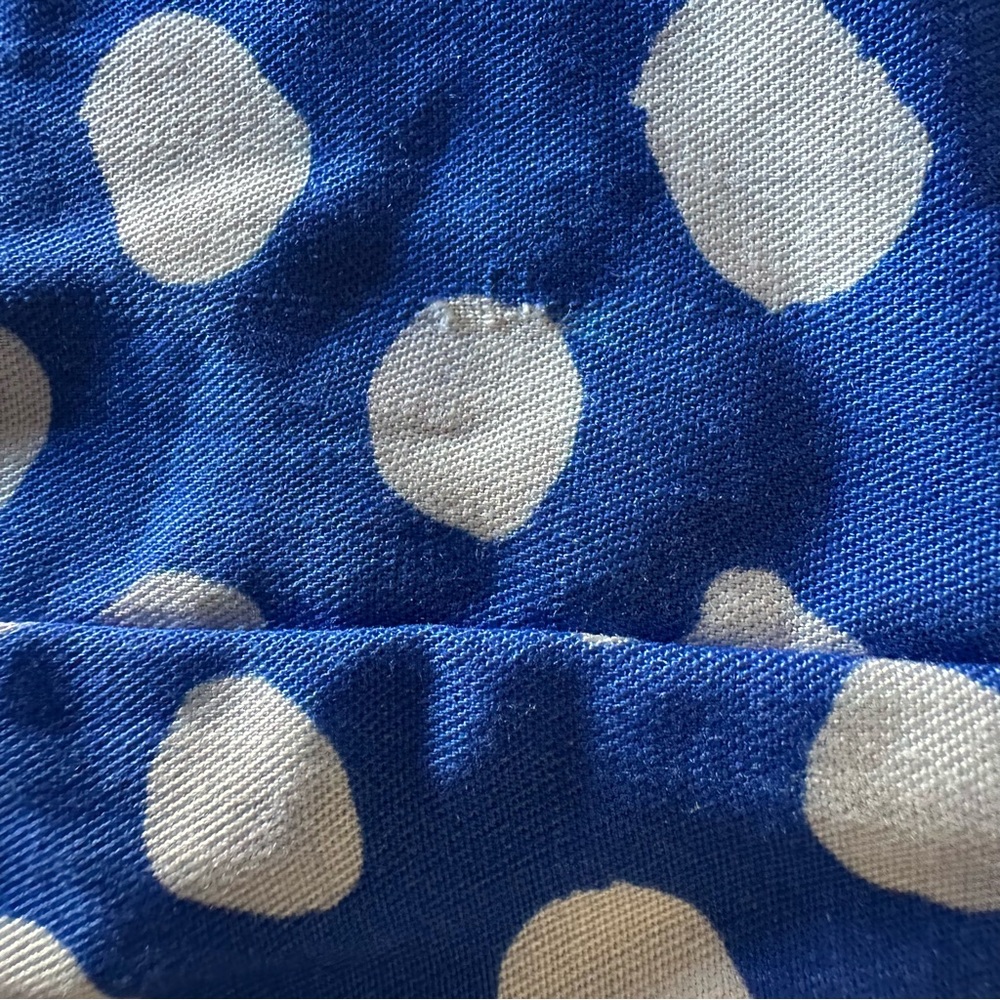 The Lulo Project Blue Polka Dot Halter Wrap Top Linen Cotton Resort Small - Picture 11 of 11